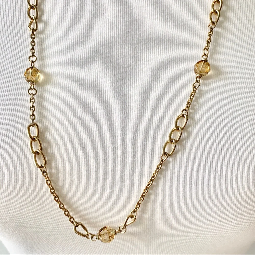 Costume Gold Chain Necklace and Dangly Earrings Bundle